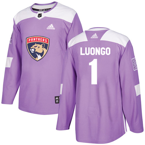 Adidas Panthers #1 Roberto Luongo Purple Authentic Fights Cancer Stitched NHL Jersey - Click Image to Close